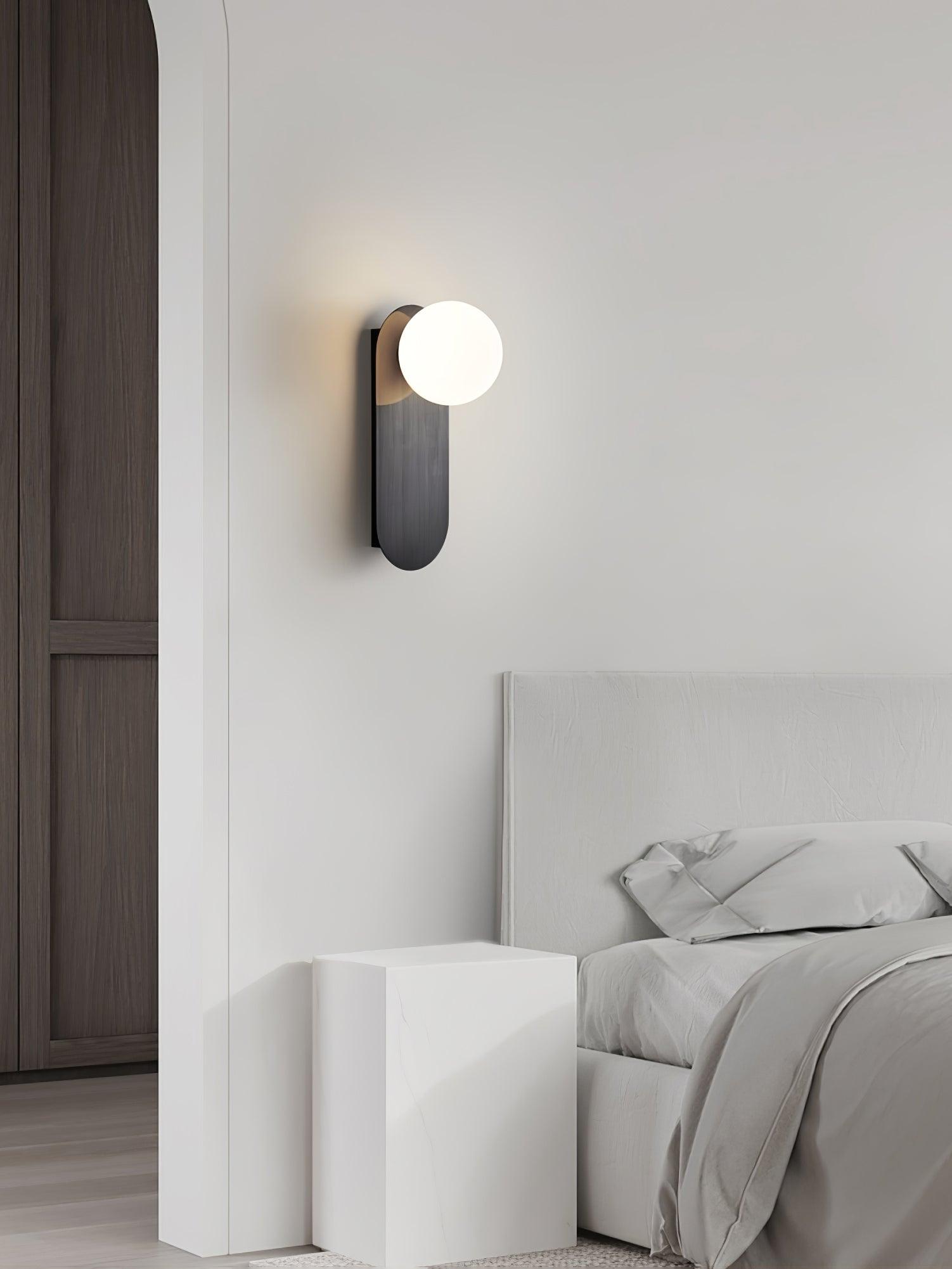 Isoren Flat Base Globe Brass Glass Sconce Wall lamp