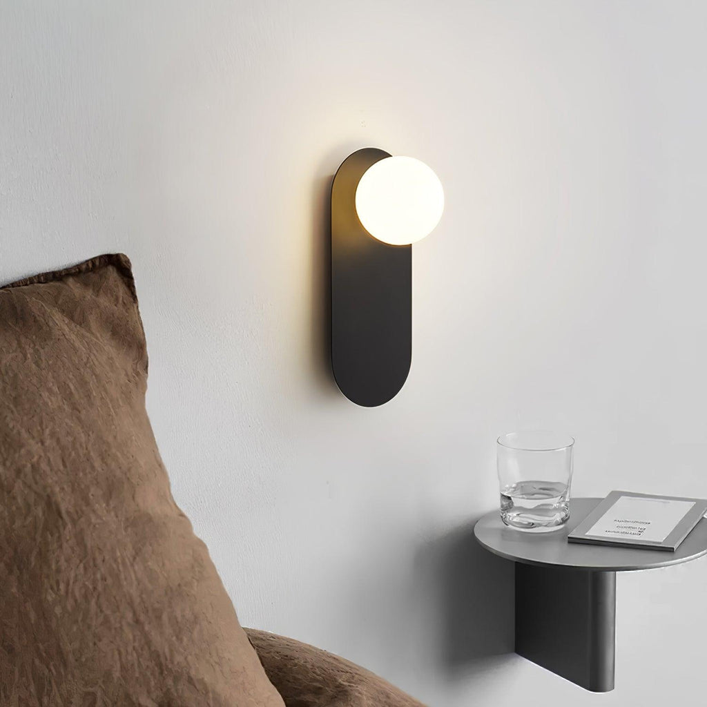 Isoren Flat Base Globe Brass Glass Sconce Wall lamp