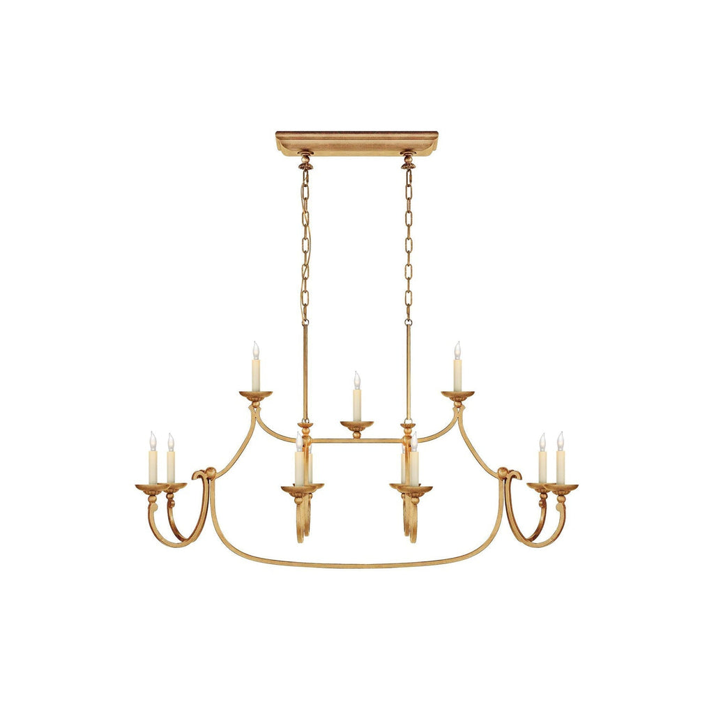 Ercare Vintage Industrial Linear Brass Fabric Chandelier