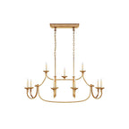 Ercare Vintage Industrial Linear Brass Fabric Chandelier