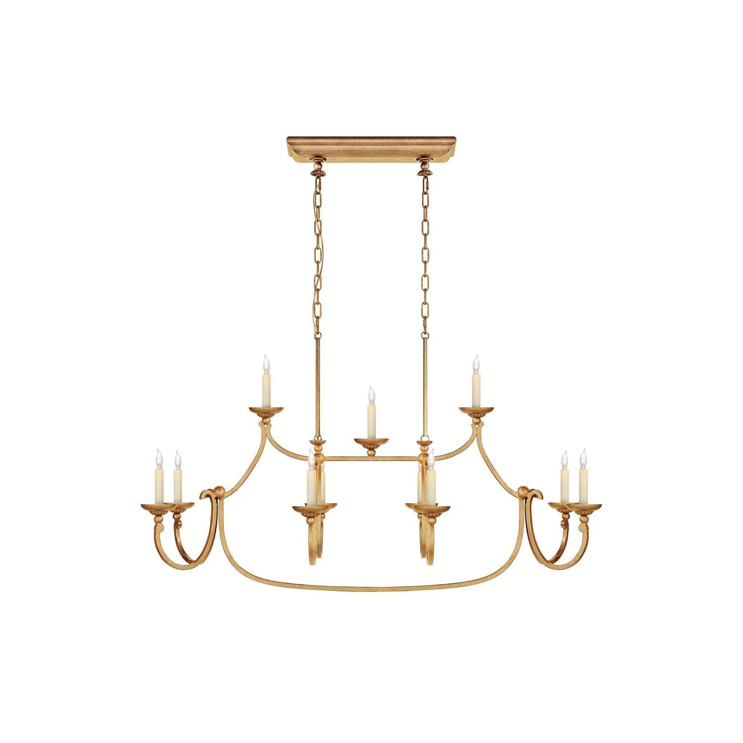 Ercare Vintage Industrial Linear Brass Fabric Chandelier