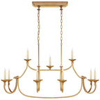 Ercare Vintage Industrial Linear Brass Fabric Chandelier