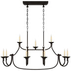 Ercare Vintage Industrial Linear Brass Fabric Chandelier