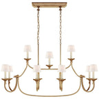 Ercare Vintage Industrial Linear Brass Fabric Chandelier