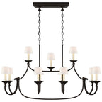 Ercare Vintage Industrial Linear Brass Fabric Chandelier