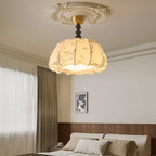 Fleurina Premium Nordic Art Wood Fabric Ceiling Lamp