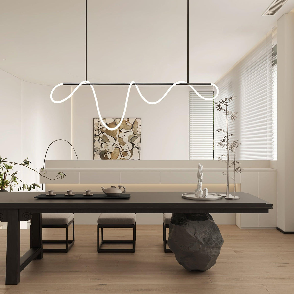 Lustra Chandelier Flexible Silicone Curve Modern Elegant