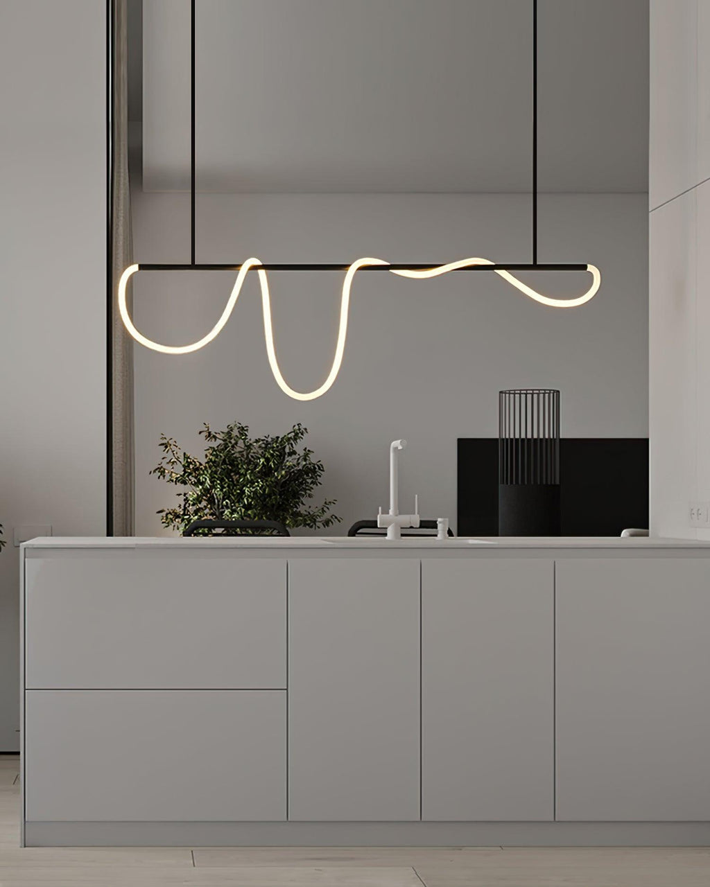 Lustra Chandelier Flexible Silicone Curve Modern Elegant