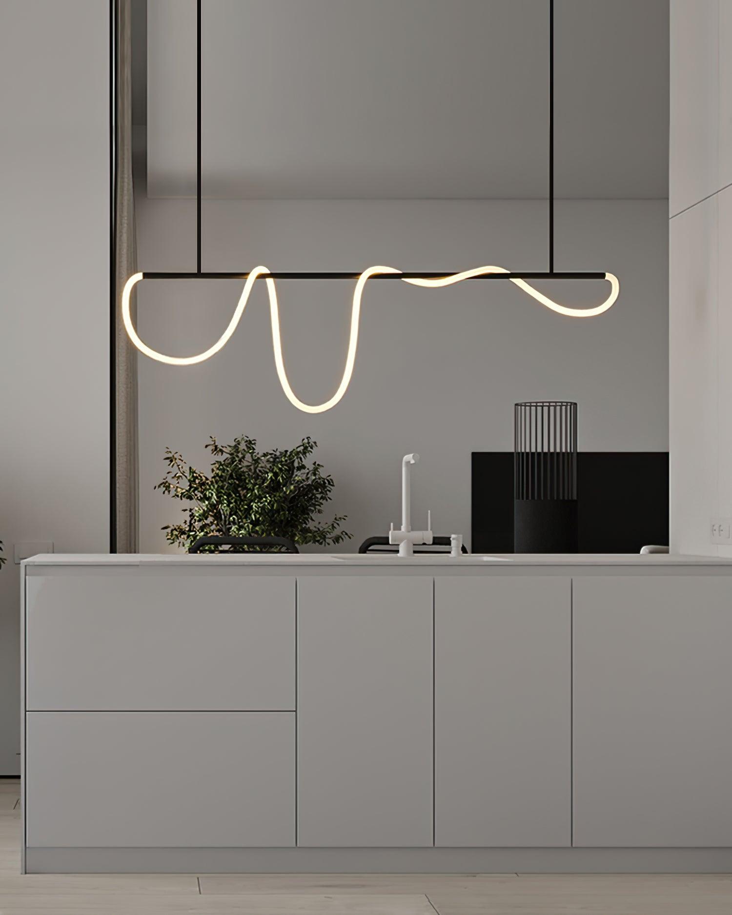 Lustra Chandelier Flexible Silicone Curve Modern Elegant