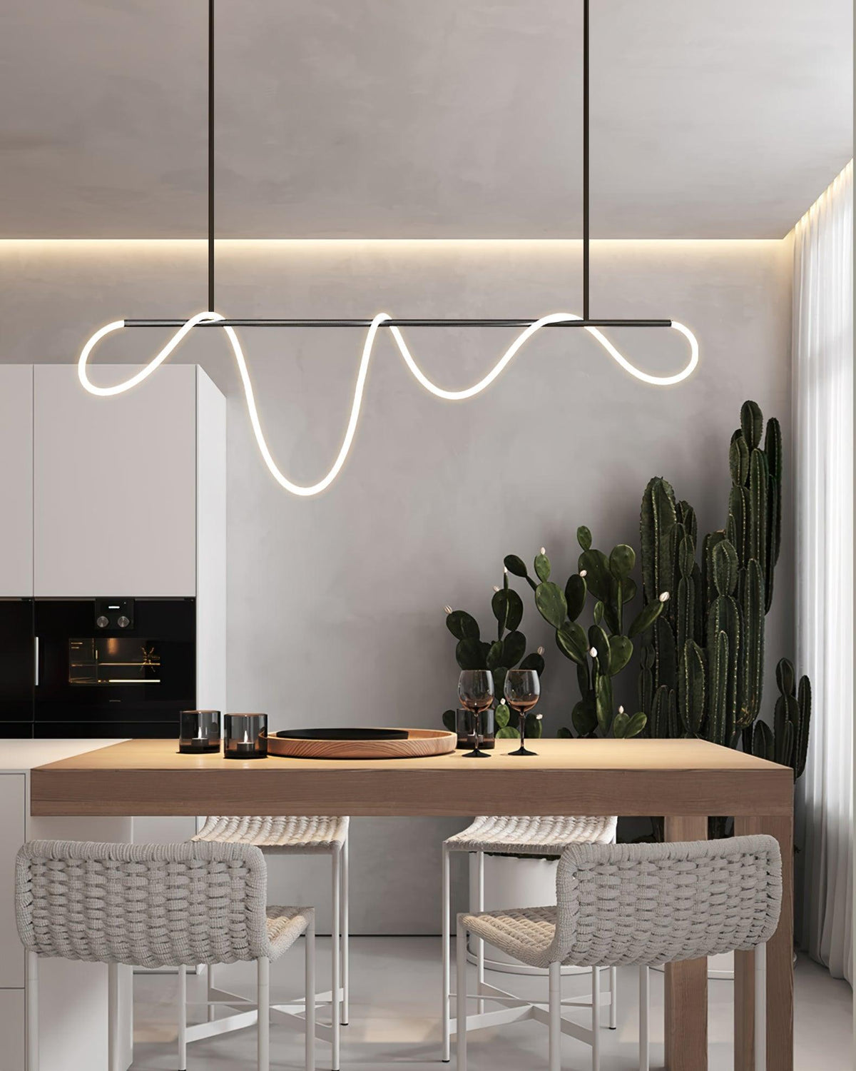 Lustra Chandelier Flexible Silicone Curve Modern Elegant