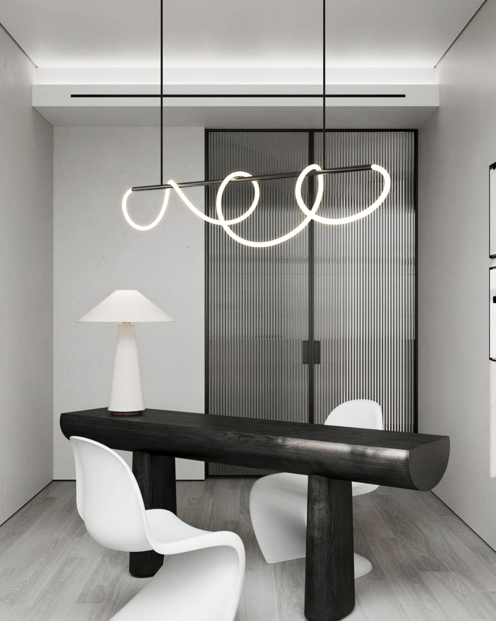 Lustra Chandelier Flexible Silicone Curve Modern Elegant