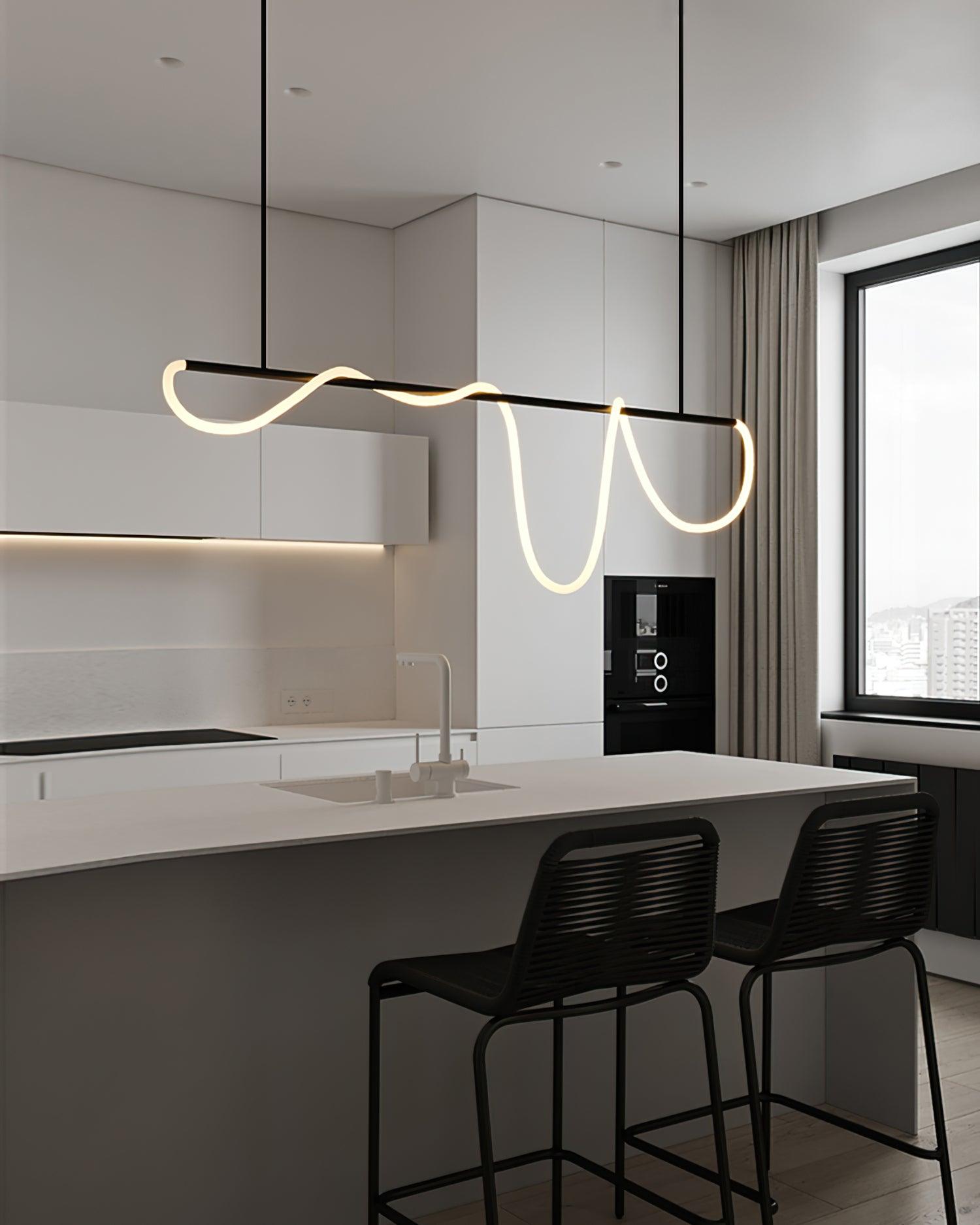 Lustra Chandelier Flexible Silicone Curve Modern Elegant
