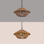 Elmarion Elegance Natural Farmhouse Wooden Pendant Lamp