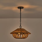 Elmarion Elegance Natural Farmhouse Wooden Pendant Lamp