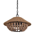 Elmarion Elegance Natural Farmhouse Wooden Pendant Lamp