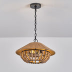 Elmarion Elegance Natural Farmhouse Wooden Pendant Lamp