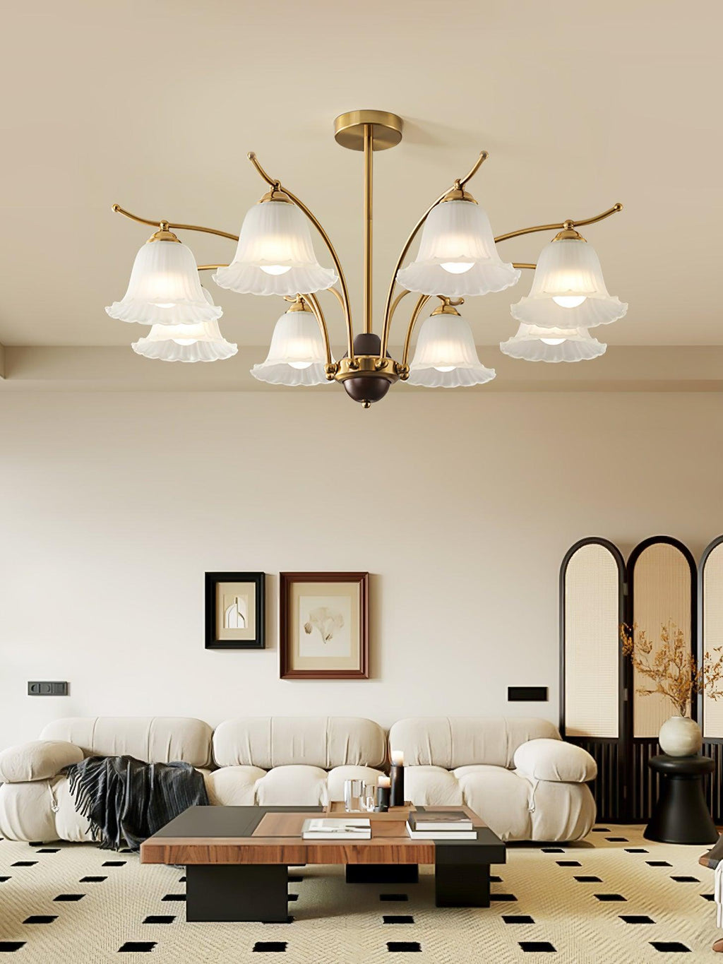 Civinora Brass Alabaster Chandelier