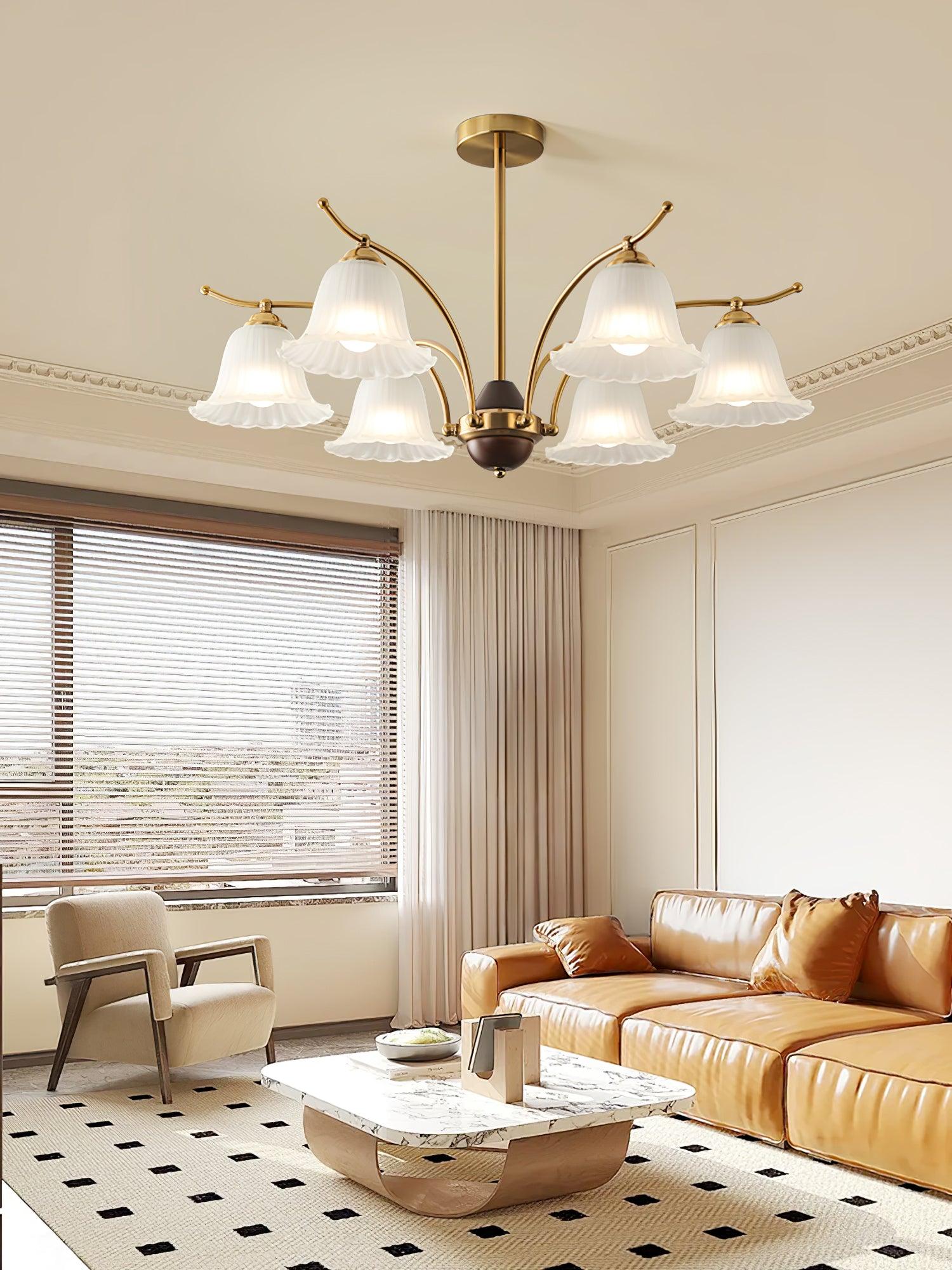 Civinora Brass Alabaster Chandelier