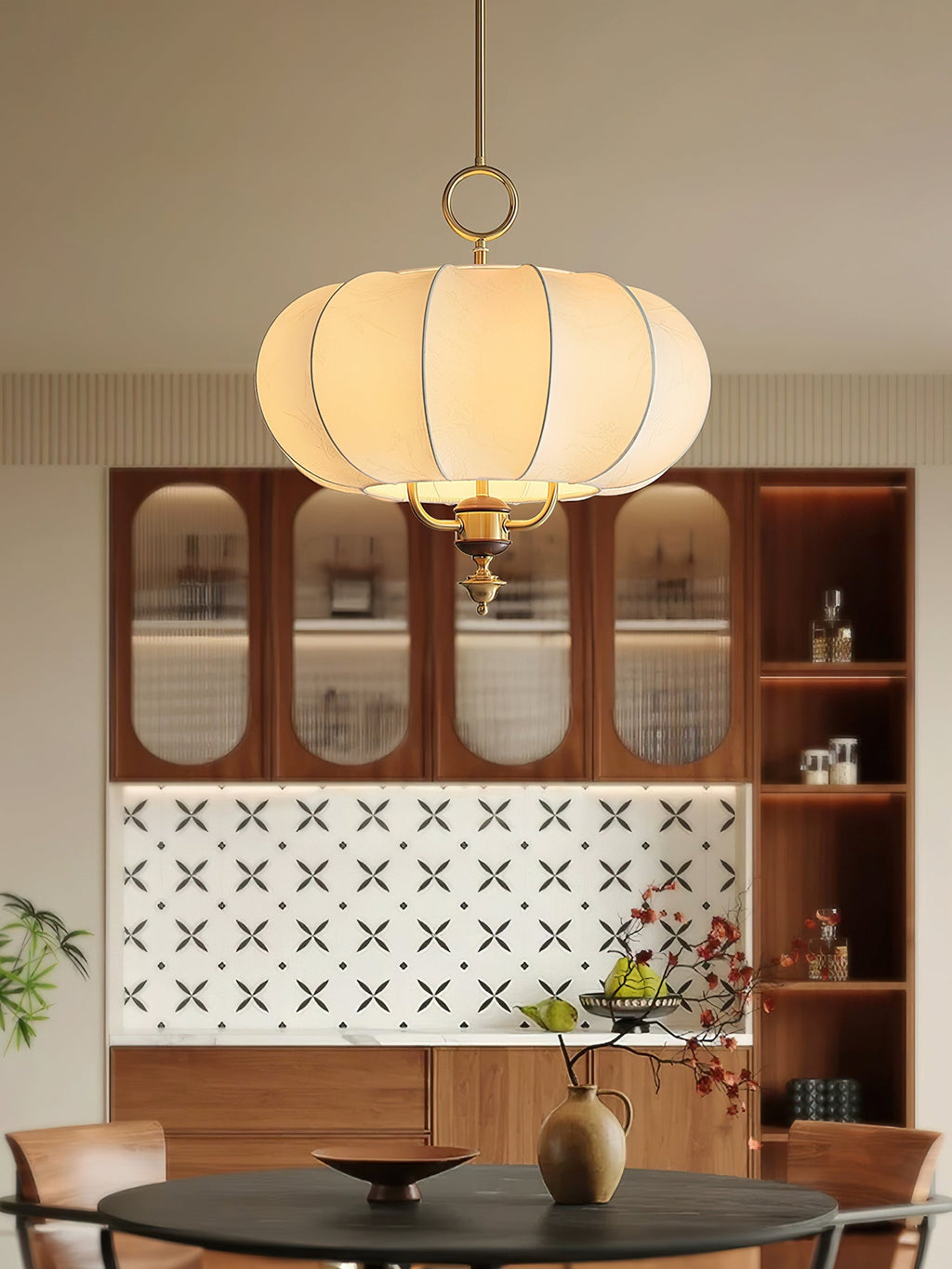 Florabelle Vintage Fabric Pendant Light