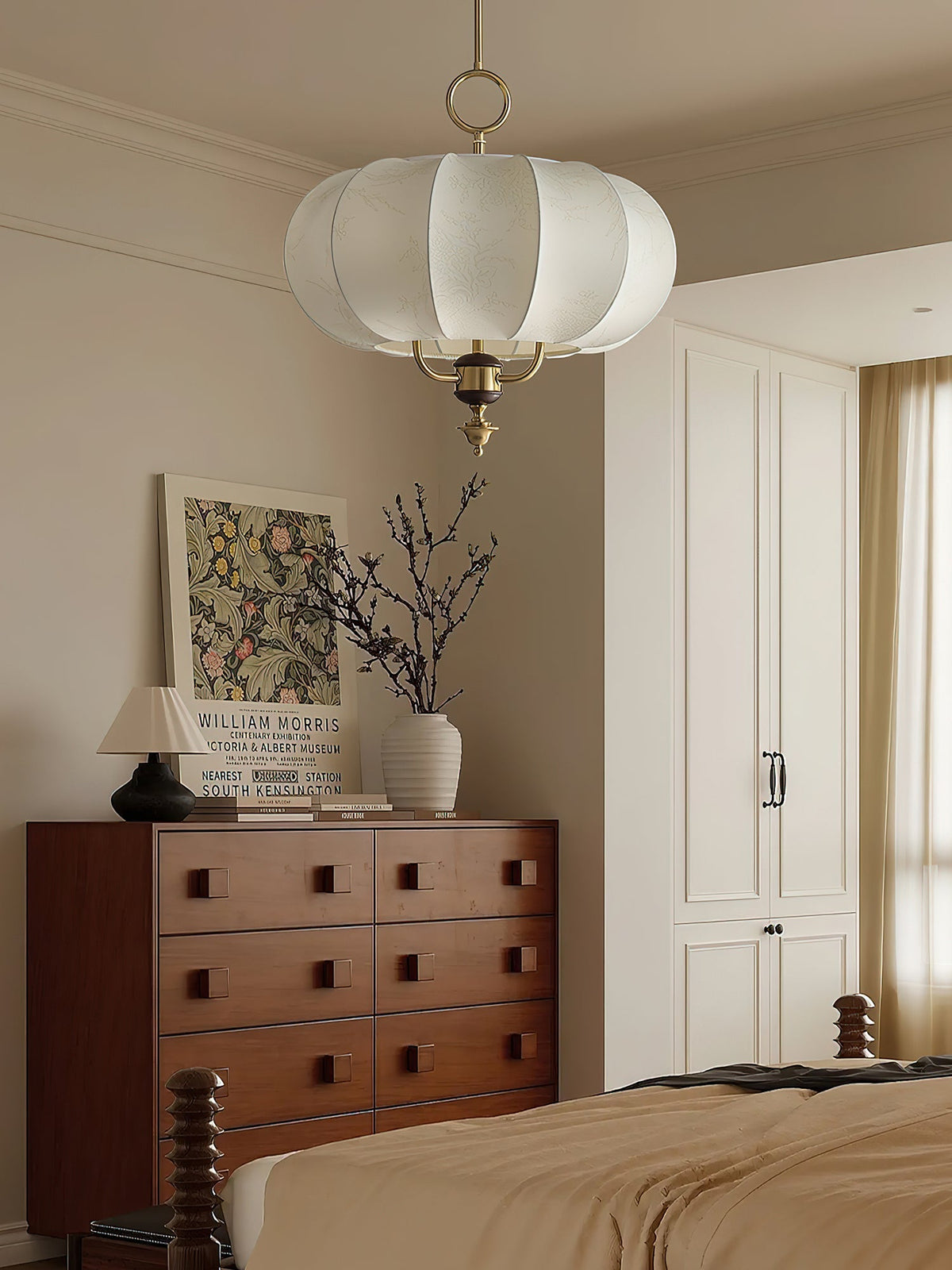 Florabelle Vintage Fabric Pendant Light