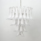 Aurora Chandelier Pink Murano Lily Petal Cascading Floral Classic