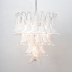 Aurora Chandelier Pink Murano Lily Petal Cascading Floral Classic