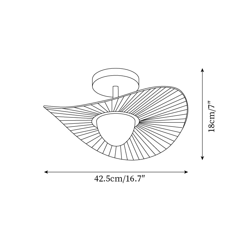 Florina Ceiling Light Fabric Ribbed Fan Shape Minimalist
