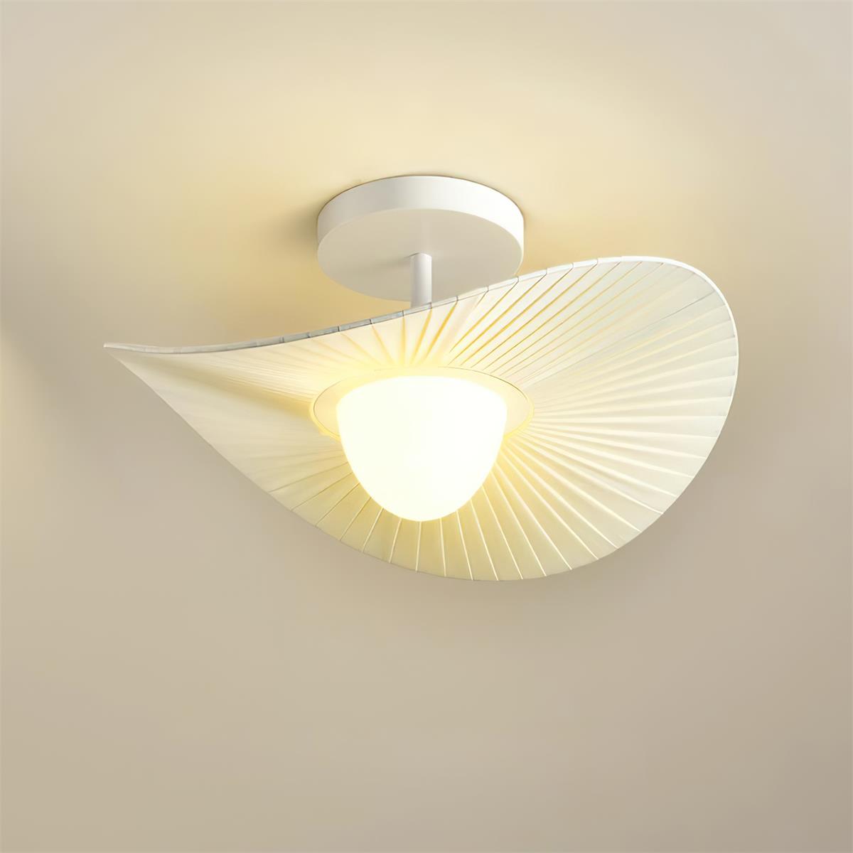 Florina Ceiling Light Fabric Ribbed Fan Shape Minimalist