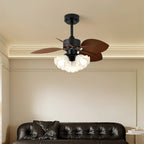 Rosalyn Vintage Wood Ceiling Fan Light