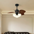 Rosalyn Vintage Wood Ceiling Fan Light