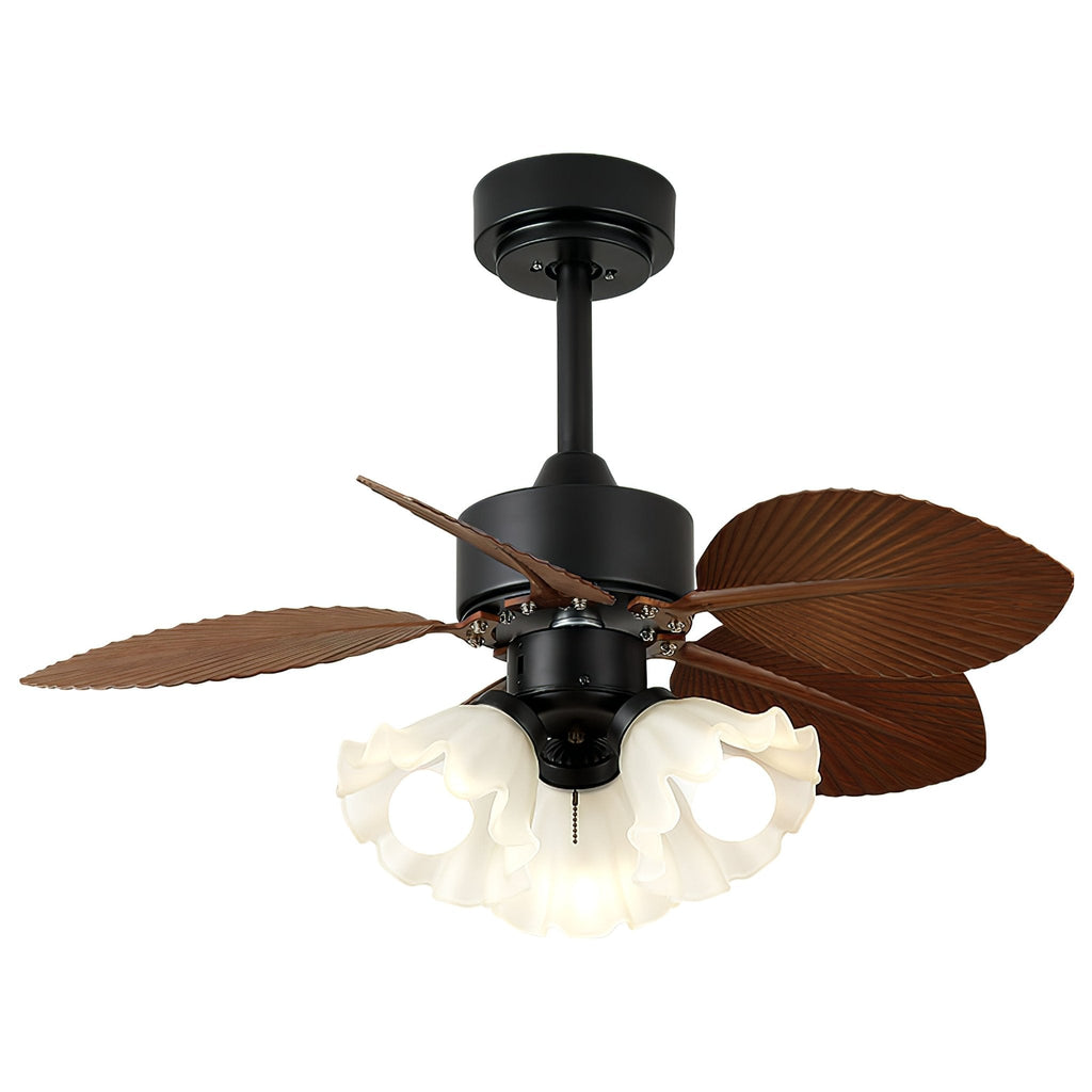 Rosalyn Vintage Wood Ceiling Fan Light