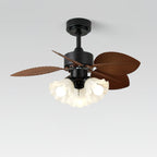 Rosalyn Vintage Wood Ceiling Fan Light