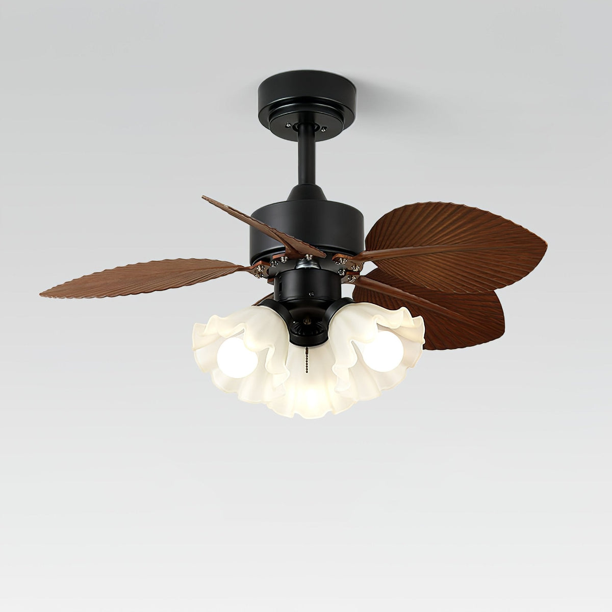 Rosalyn Vintage Wood Ceiling Fan Light