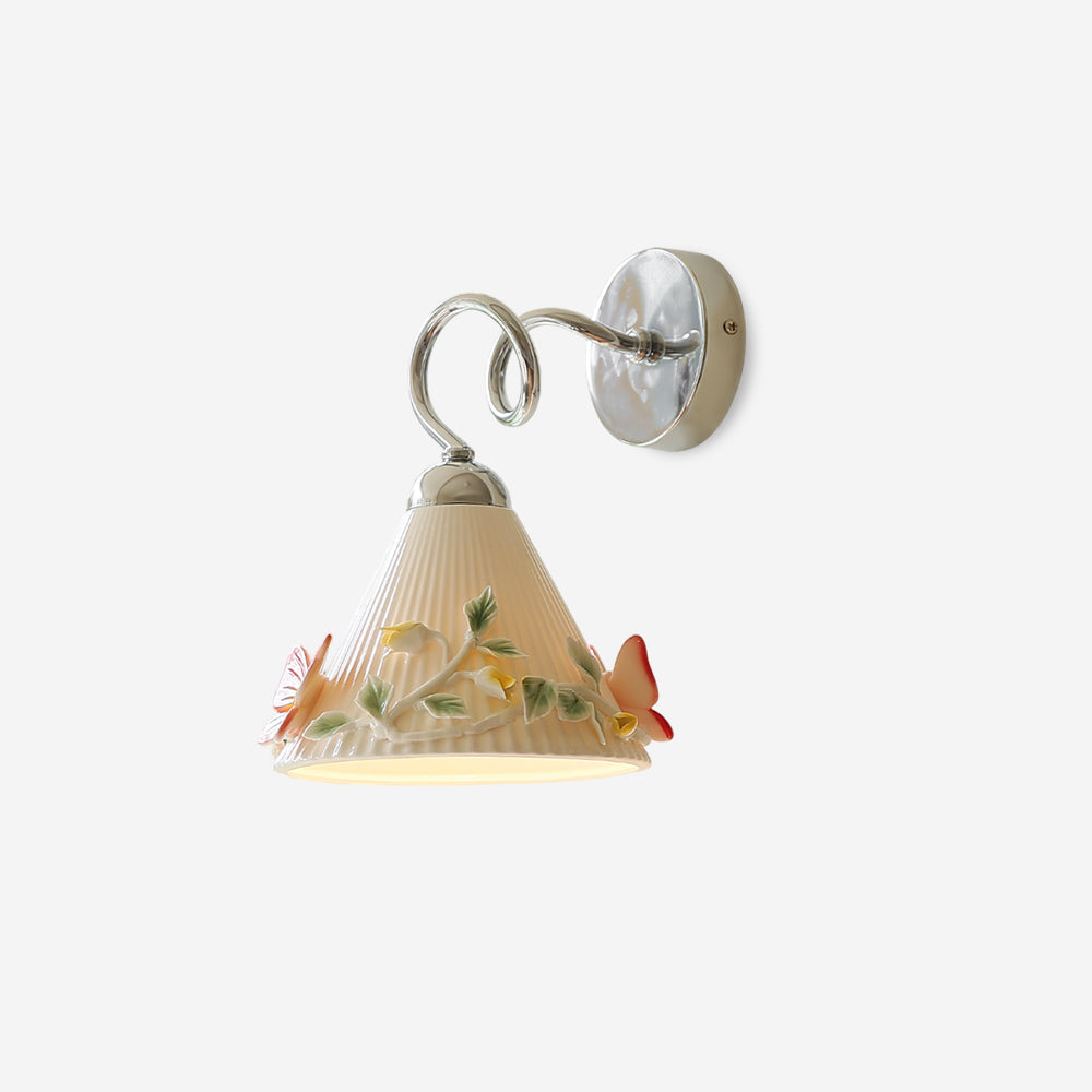 Florynna Wall Lamp Pleated Floral Butterfly