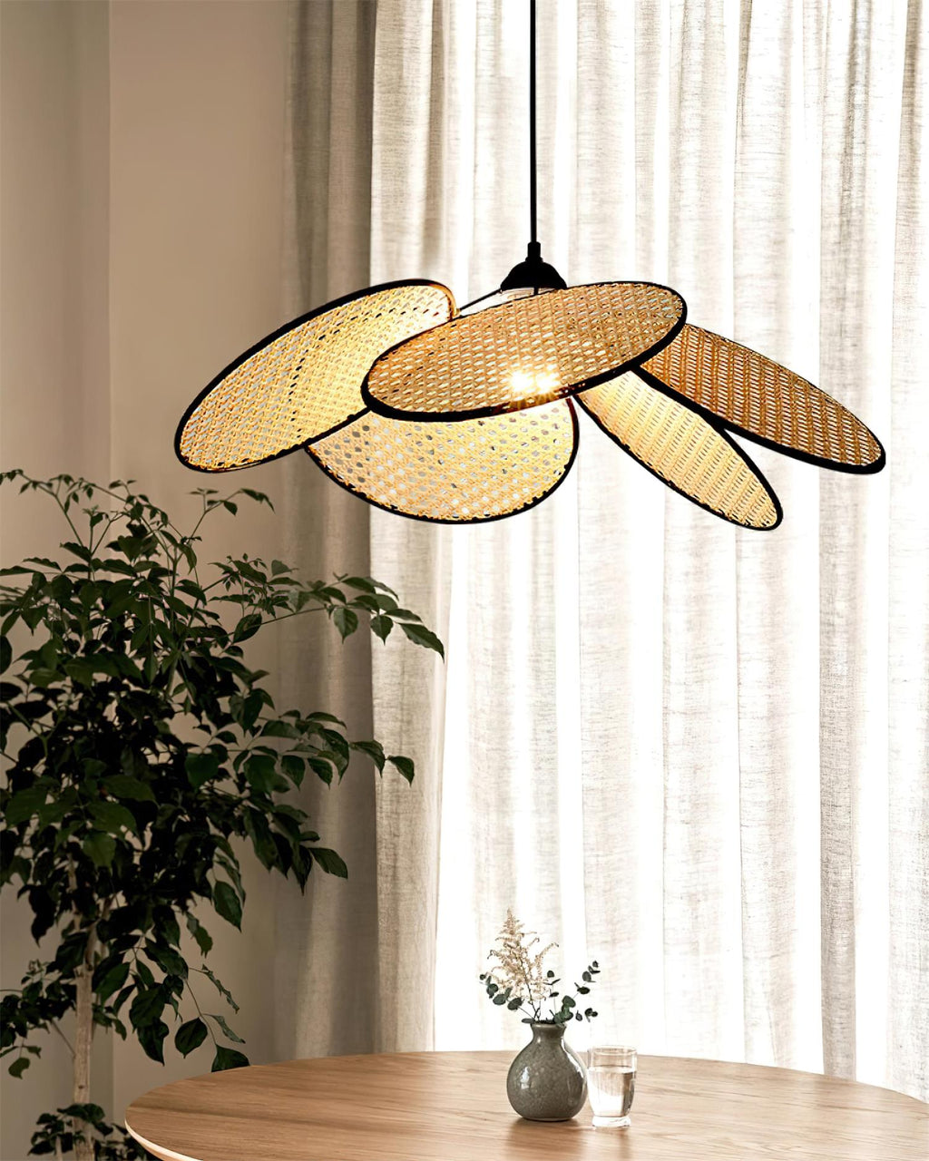 Flow Rattan Pendant Lamp Handwoven Organic