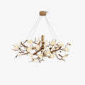 Avaros Postmodern Luxury Flower Bloom Branch Brass Ceramic Chandelier