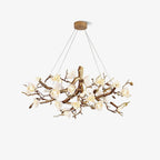 Avaros Postmodern Luxury Flower Bloom Branch Brass Ceramic Chandelier