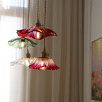 Aria Flower Glass Hanging Pendant Light Hardwire / Plug - image 15