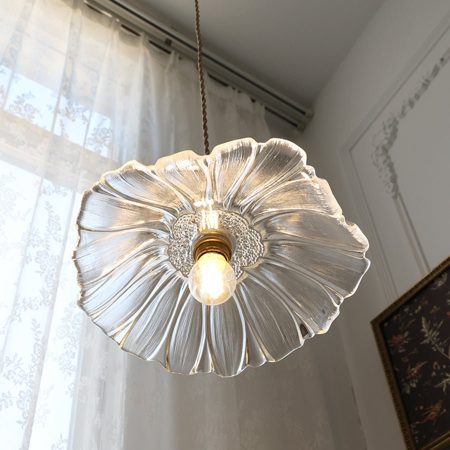 Aria Flower Glass Hanging Pendant Light Hardwire / Plug - image 16