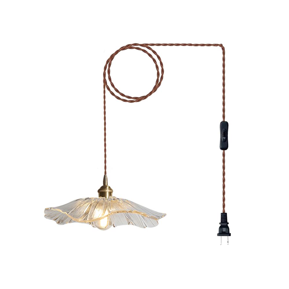 Aria Flower Glass Hanging Pendant Light Hardwire / Plug - image 20