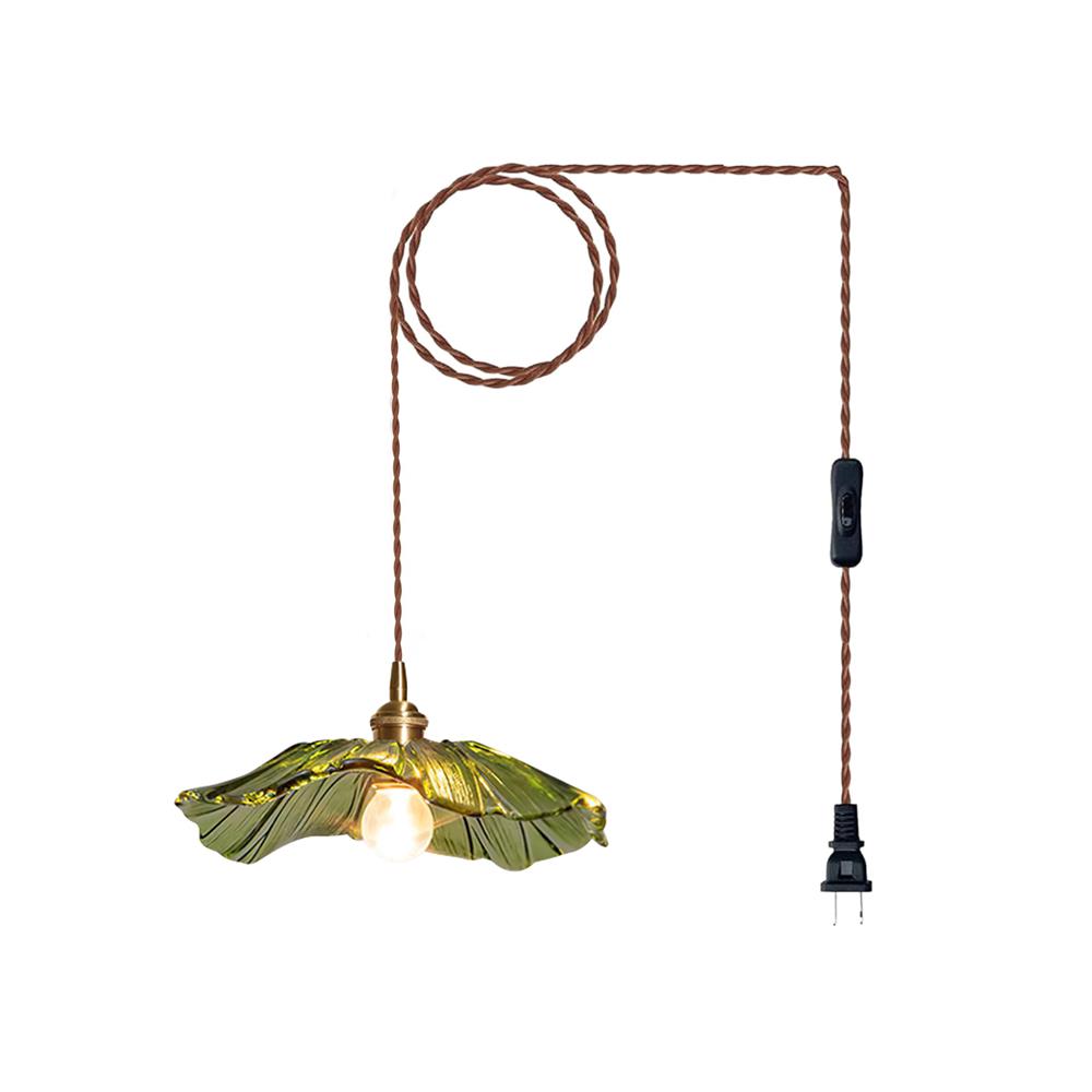 Aria Flower Glass Hanging Pendant Light Hardwire / Plug - Letslighting
