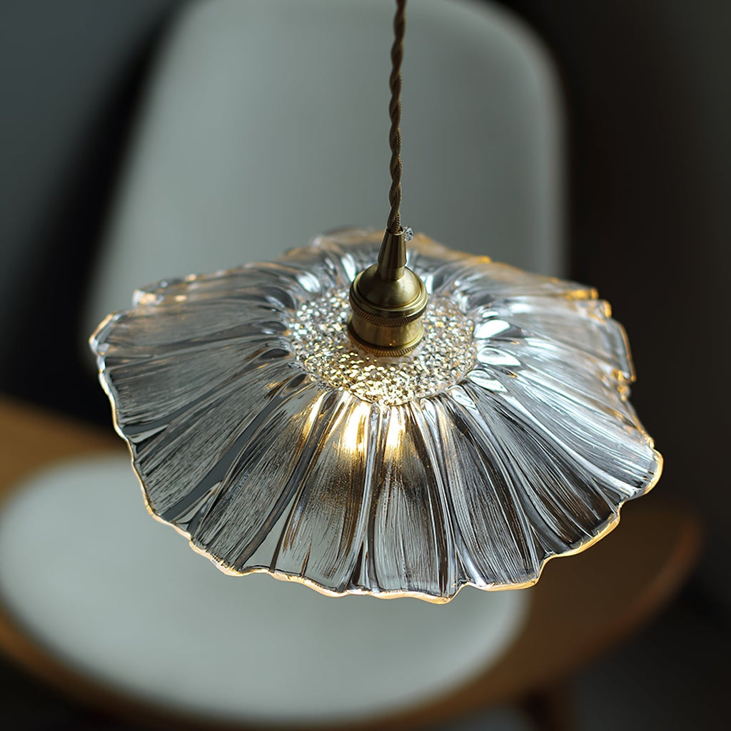 Aria Flower Glass Hanging Pendant Light Hardwire / Plug - image 8