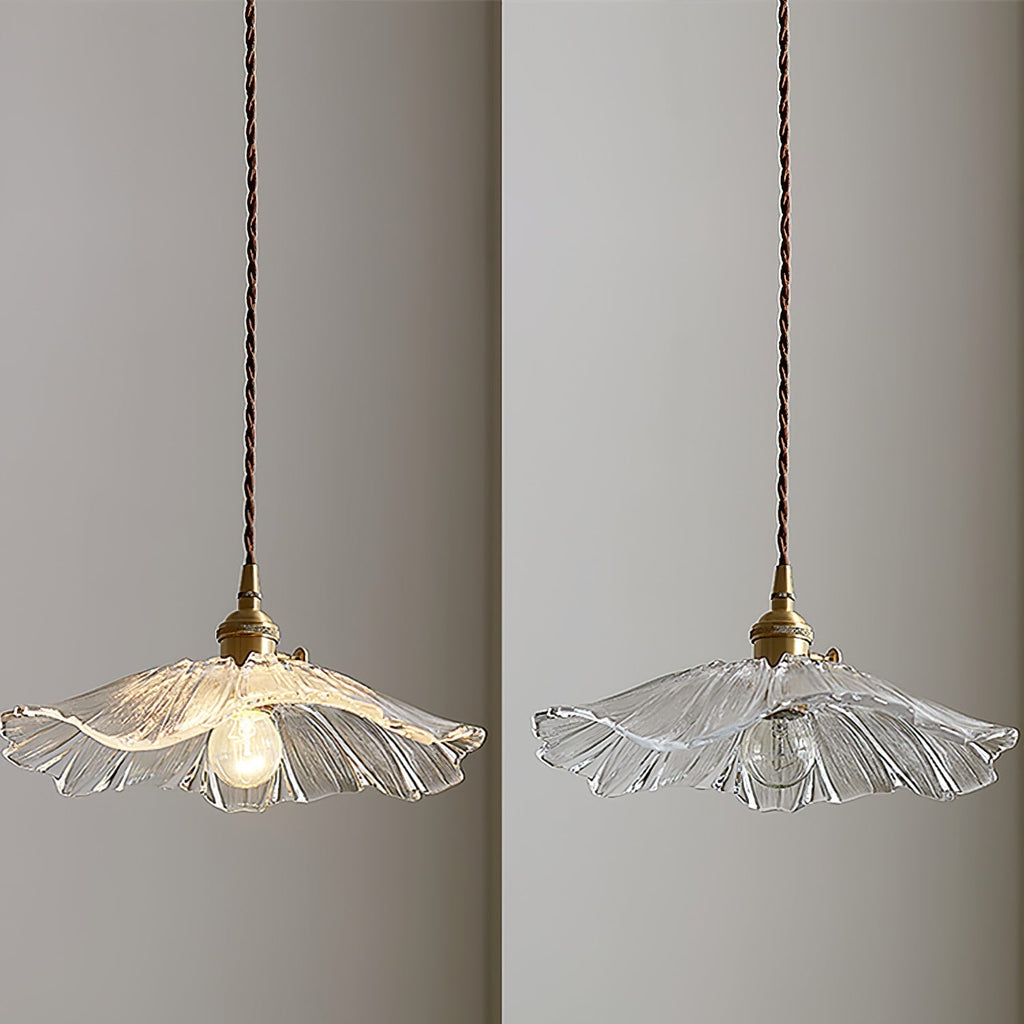 Aria Flower Glass Hanging Pendant Light Hardwire / Plug - image 10