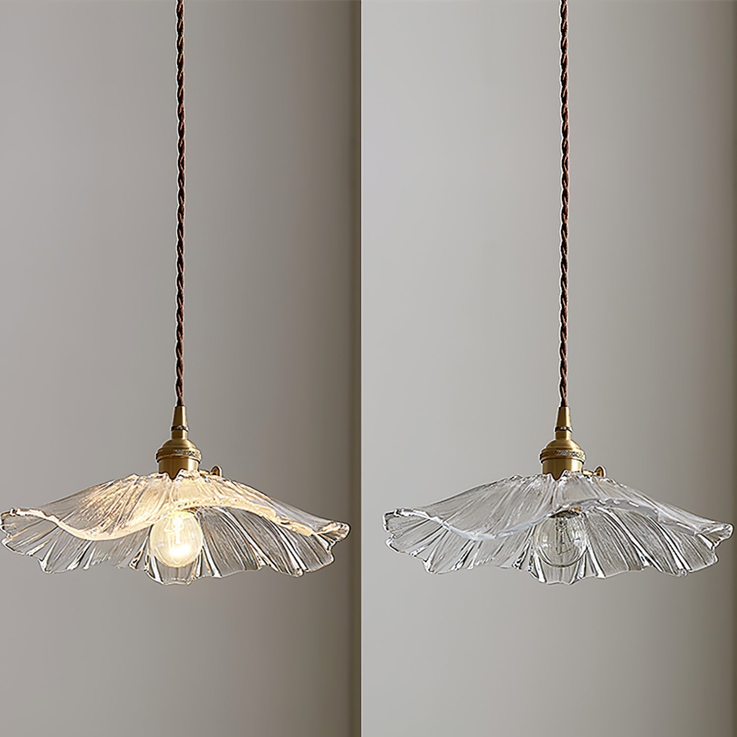 Aria Flower Glass Hanging Pendant Light Hardwire / Plug - image 10