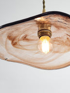 Utalira Art Flower Petal Swag Brass Glass Pendant Light
