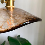Utalira Art Flower Petal Swag Brass Glass Pendant Light
