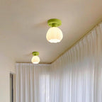 Zevinora Flower Shaded Glass Semi Flushmount Light