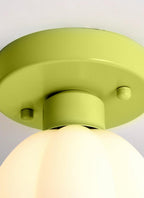 Zevinora Flower Shaded Glass Semi Flushmount Light