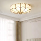 Tiffany Vintage Glass Brass Ceiling Light
