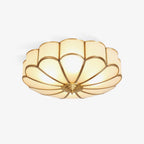 Tiffany Vintage Glass Brass Ceiling Light